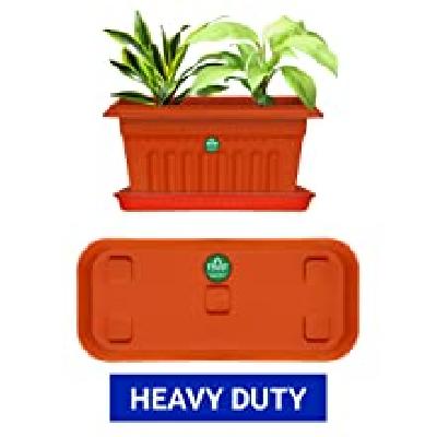 Rectangular UV Treated Heavy Duty Plastic Pot 14'' with Tray