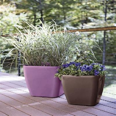 Square Mat Finish Attractive Colorful Flower Pot