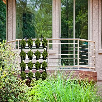 Vertical Garden Pots (16 Nos) With Railing Hanging Metal Panel - Minerva Naturals
