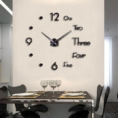 Large 3D Frameless DIY Wall Clock