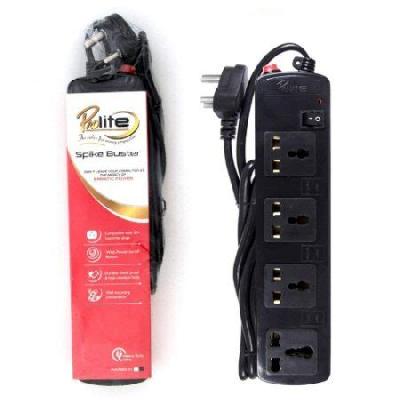 PRODOT Prolite 4 Socket Spike Buster Power Strip Extension Surge Protector (1.5 m Wire, Black)