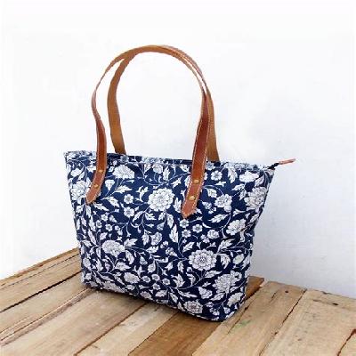 Coloured Cotton Bags with Kalamkari Patch