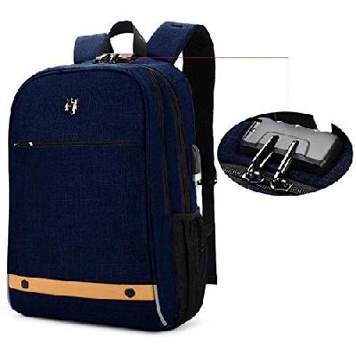 Hoteon Golden Wolf Laptop Backpack, Water Resistant, Anti-Theft Bag  with USB Charging Port,