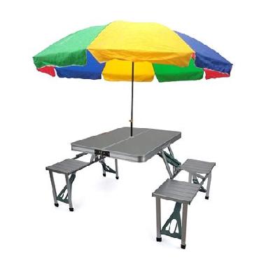 Aluminium Folding Picnic Table With Umbrella