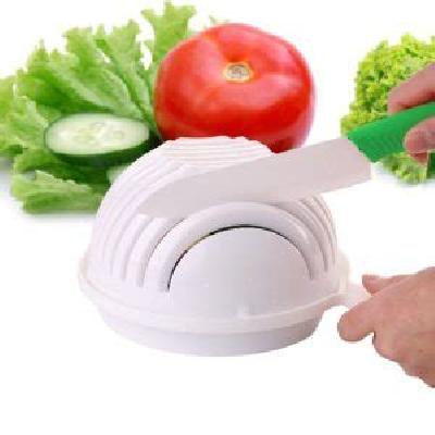 Plastic Multipurpose-Strainer And Salad Cutter Chopper Bowl - Salad Maker