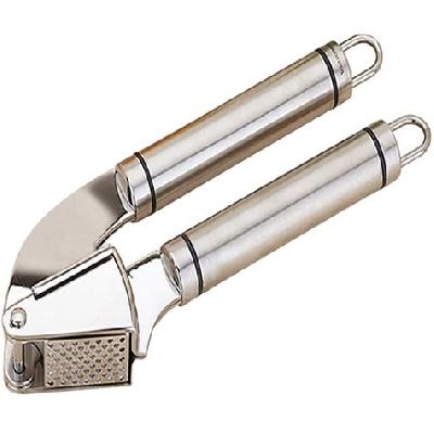 Steel garlic press