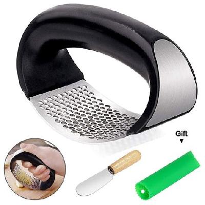 STEEL GARLIC PRESS WITH HANDLE