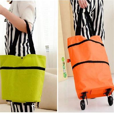 Trolley Traveling Vegetable Grocery Clothing Bag With Light