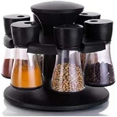 6 Pcs Revolving Plastic Spice Rack