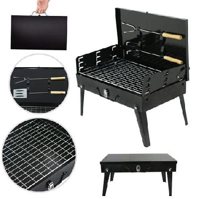 Stainless Steel Briefcase Style Barbecue Grill Toaster